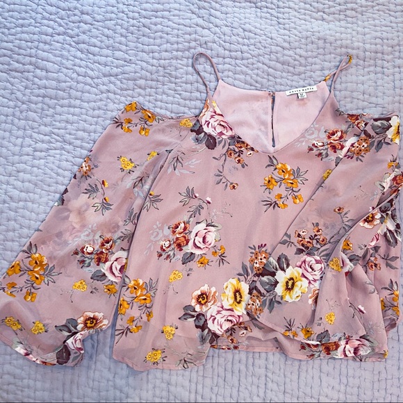 Cold Shoulder Floral Boho Top - Picture 1 of 7